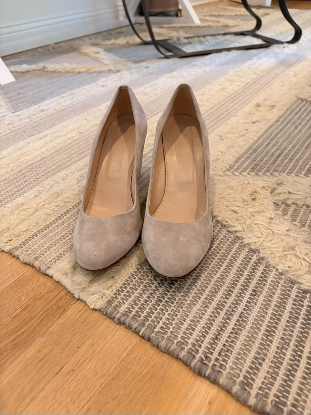 JCrew Women's Suede Wedge Pump in Light Taupe